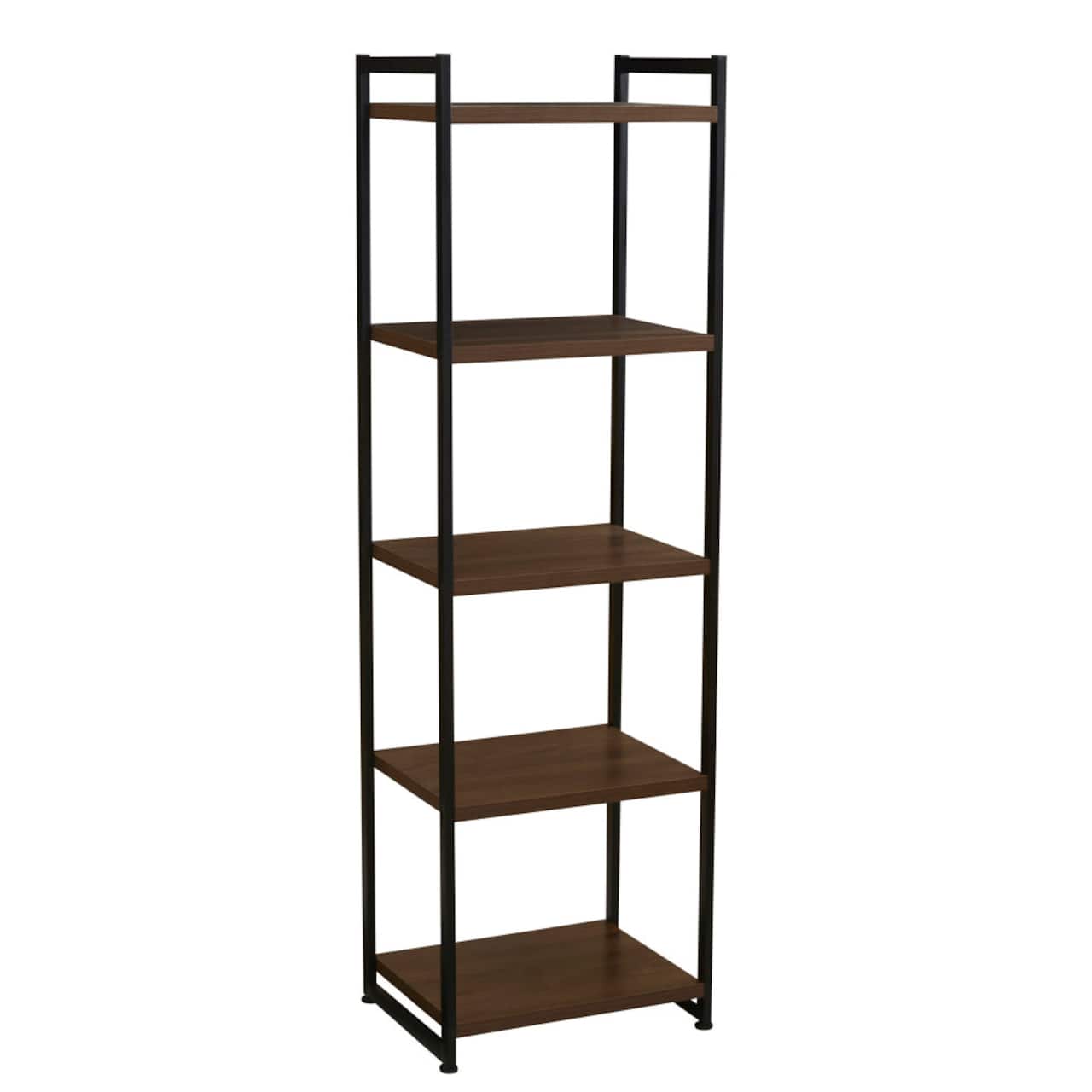 Household Essentials Jamestown 59" 5-Shelf Narrow Bookshelf